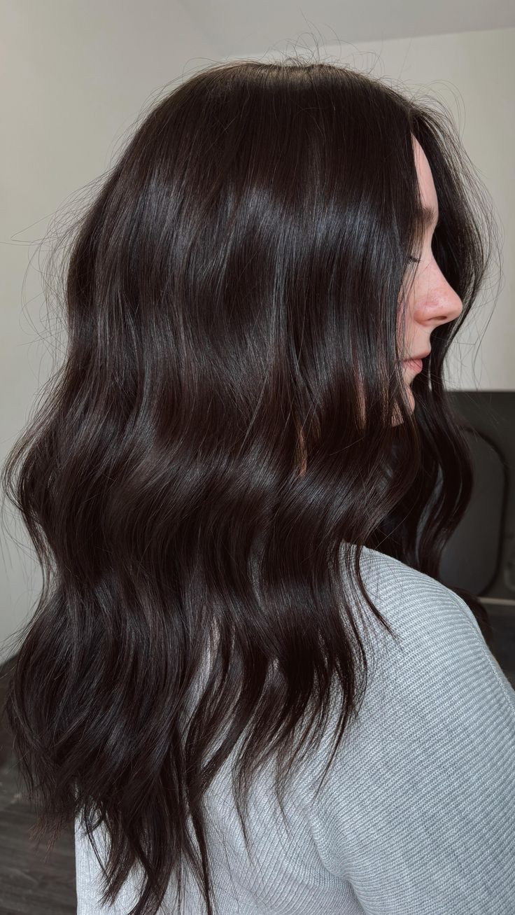 carré long avec balayage chocolat espresso