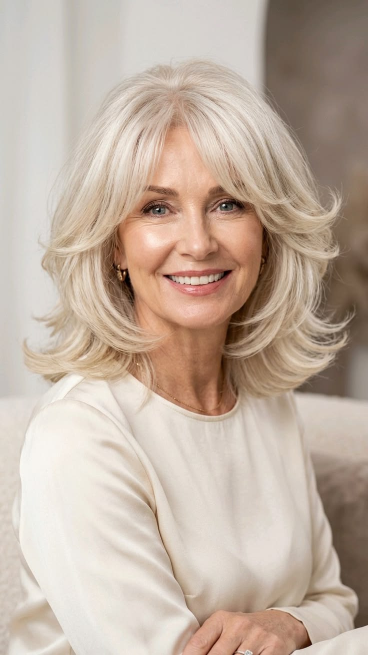 Cheveux blonds platine doux pour cheveux fins